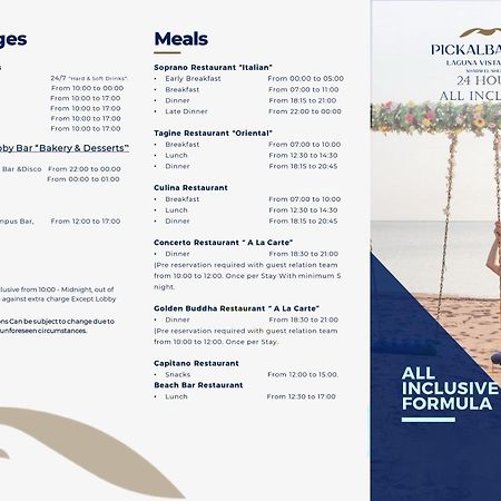 Pickalbatros Laguna Vista Aqua Park Sharm el-Sheikh Bagian luar foto Menu of the 25 Hours All Inclusive